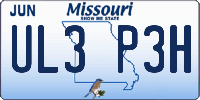 MO license plate UL3P3H