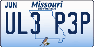 MO license plate UL3P3P