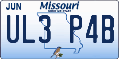 MO license plate UL3P4B