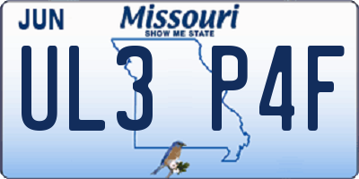 MO license plate UL3P4F