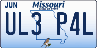 MO license plate UL3P4L