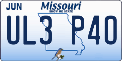MO license plate UL3P4O