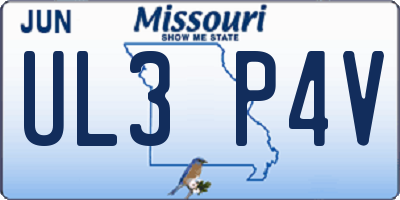 MO license plate UL3P4V