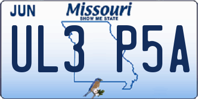 MO license plate UL3P5A