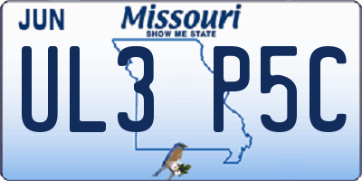 MO license plate UL3P5C
