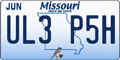 MO license plate UL3P5H