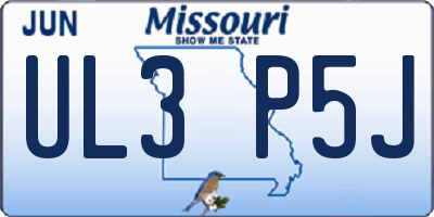 MO license plate UL3P5J
