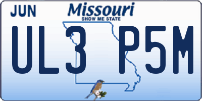 MO license plate UL3P5M