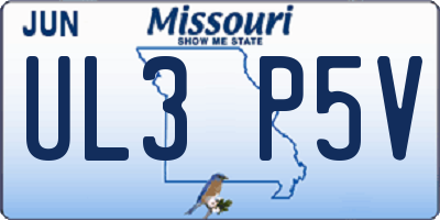 MO license plate UL3P5V