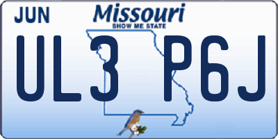 MO license plate UL3P6J