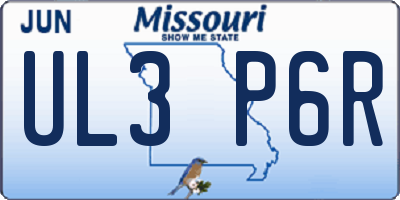 MO license plate UL3P6R