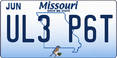 MO license plate UL3P6T