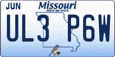 MO license plate UL3P6W