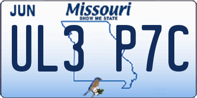 MO license plate UL3P7C