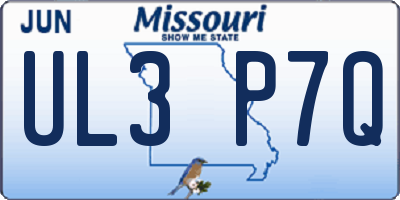 MO license plate UL3P7Q