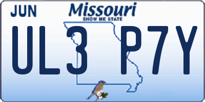 MO license plate UL3P7Y