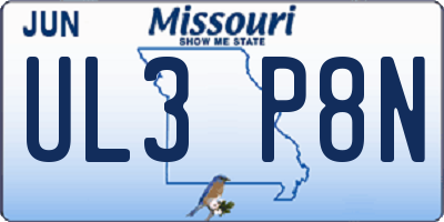 MO license plate UL3P8N