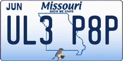 MO license plate UL3P8P