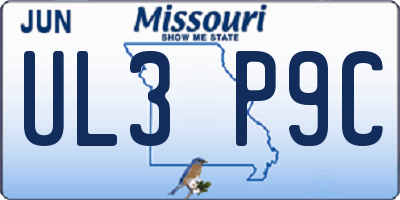 MO license plate UL3P9C