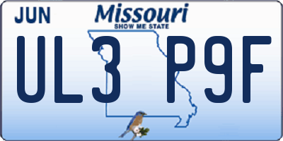 MO license plate UL3P9F
