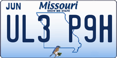 MO license plate UL3P9H