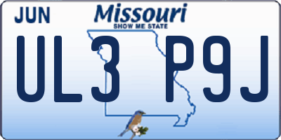 MO license plate UL3P9J