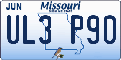 MO license plate UL3P9O