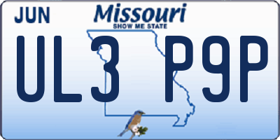 MO license plate UL3P9P