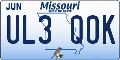 MO license plate UL3Q0K