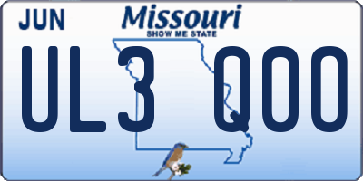 MO license plate UL3Q0O