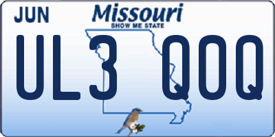 MO license plate UL3Q0Q