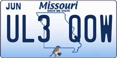 MO license plate UL3Q0W