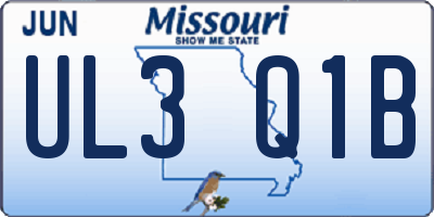 MO license plate UL3Q1B