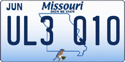 MO license plate UL3Q1O