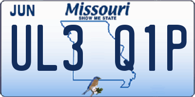 MO license plate UL3Q1P