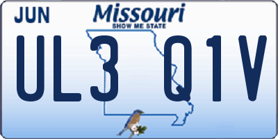 MO license plate UL3Q1V