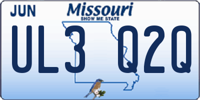 MO license plate UL3Q2Q