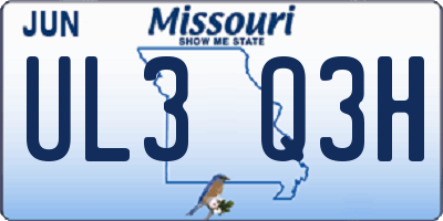 MO license plate UL3Q3H
