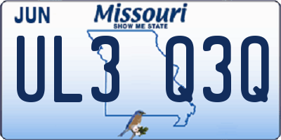 MO license plate UL3Q3Q