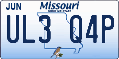 MO license plate UL3Q4P