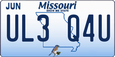 MO license plate UL3Q4U