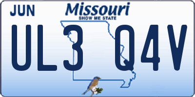 MO license plate UL3Q4V