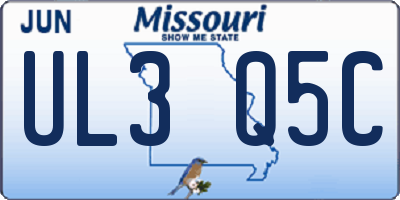 MO license plate UL3Q5C