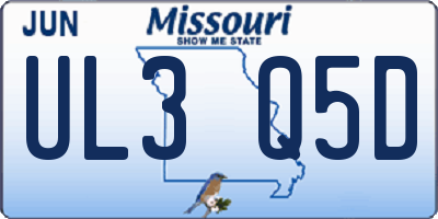 MO license plate UL3Q5D