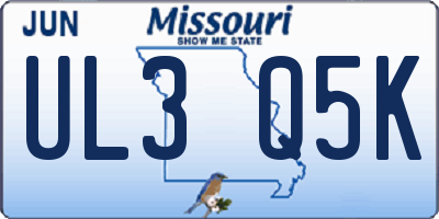 MO license plate UL3Q5K