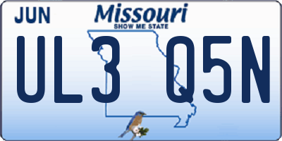 MO license plate UL3Q5N