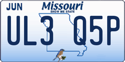 MO license plate UL3Q5P