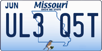 MO license plate UL3Q5T