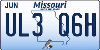 MO license plate UL3Q6H