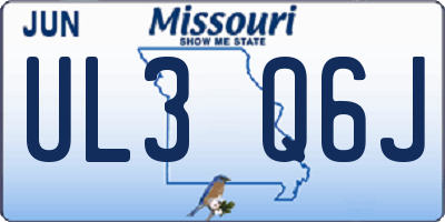 MO license plate UL3Q6J